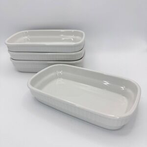 Pillivuyt Rectangular White Individual Au Gratin Baking Dish Set 4 Discotinued